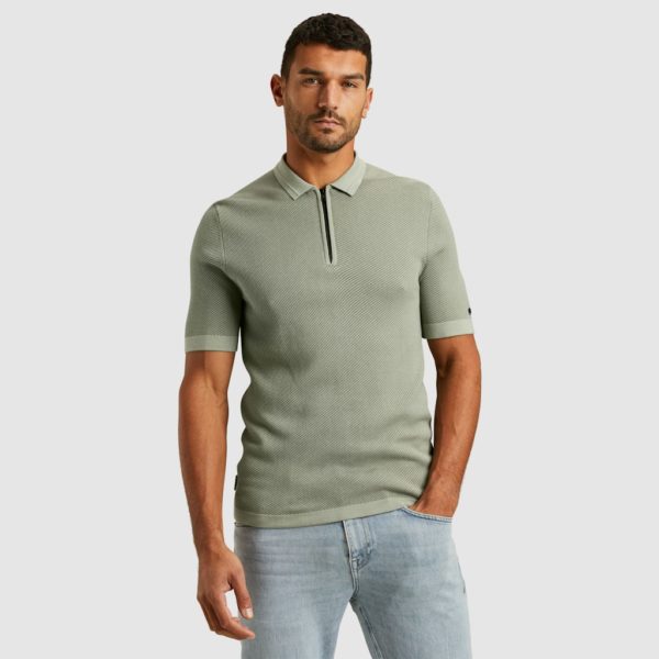 CAST IRON POLO, KNITTED REGULAR FIT COTTON MODAL