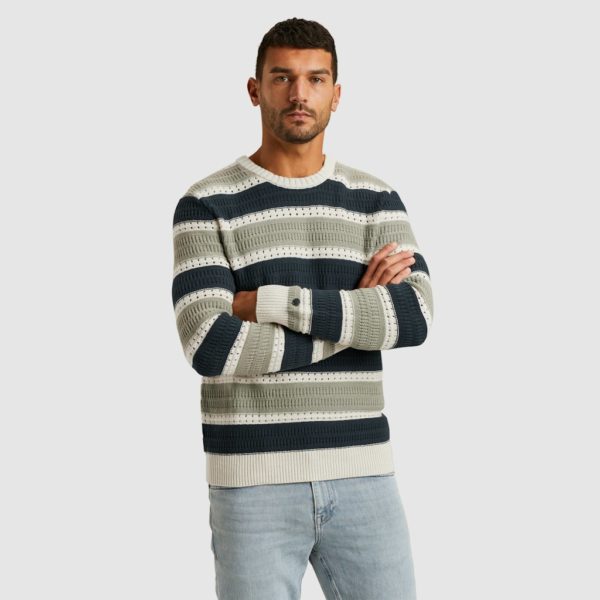 CAST IRON KNITWEAR, R-NECK REGULAR FIT SOFT COTTON