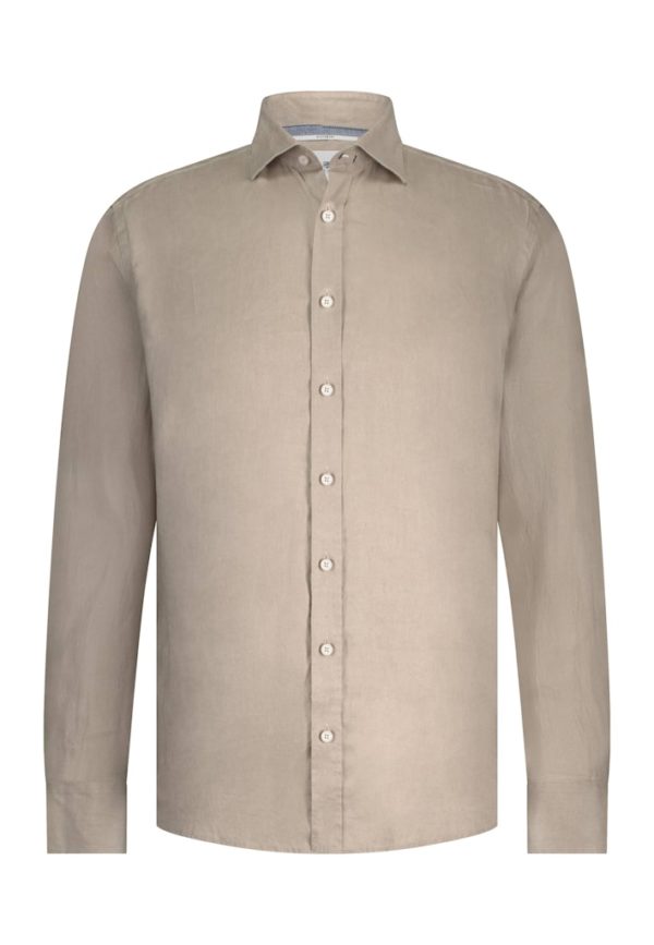 STATE OF ART SHIRT, LONGSLEEVE PLAIN LINEN