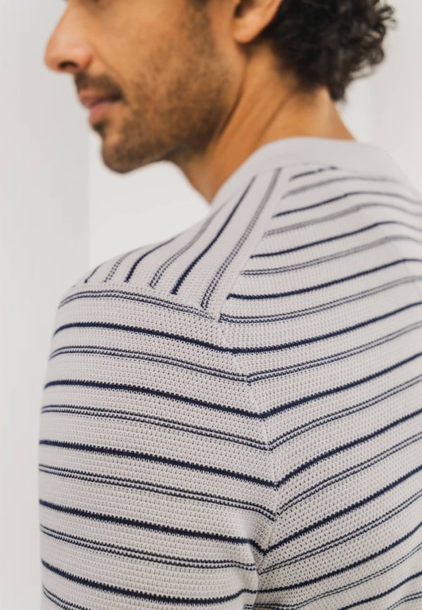 STATE OF ART KNITWEAR, PULLOVER POLO STRIPE - Afbeelding 3