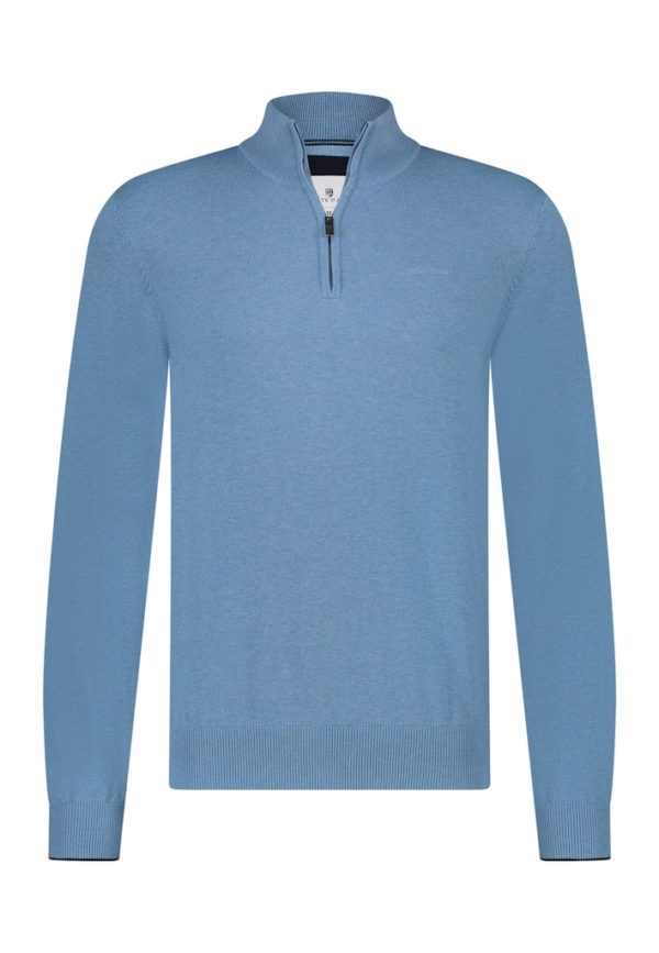 STATE OF ART KNITWEAR, PULLOVER SPORT ZIP PLAIN